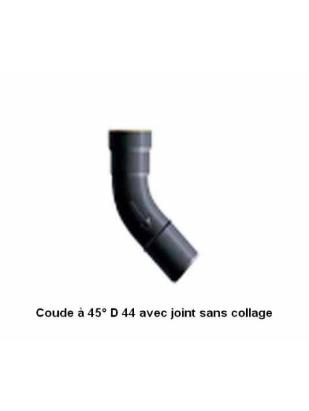 Coude 45 diam 44 à joint aspiration centralisée Aldes