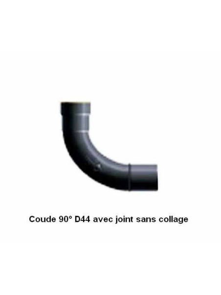Coude 90 diam 44 à joint aspiration centralisée Aldes