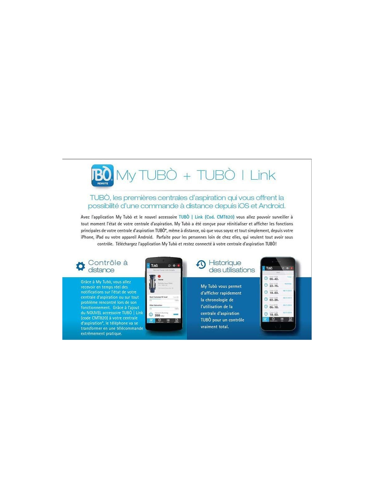 Option Tubolink pour tableau de bord sur smartphone ou tablette	 4 			