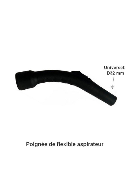 Poignée courbe de flexible pour aspirateur