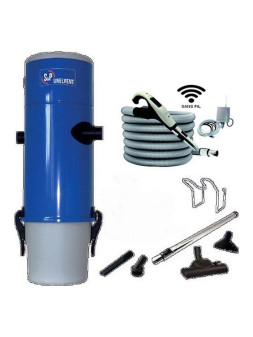 Pack aspirateur centralisé Saphir 350 N Unelvent S&P à commande sans fil avec flexible RADIO