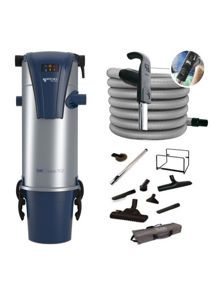 Kit aspiration centralisée Aertecnica TC2 + flexible 9M variateur + set Confort