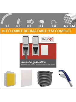 Kit flexible rétractable 9 M complet avec prise Retraflex
