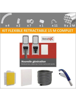 Kit flexible rétractable 15M complet avec prise Retraflex