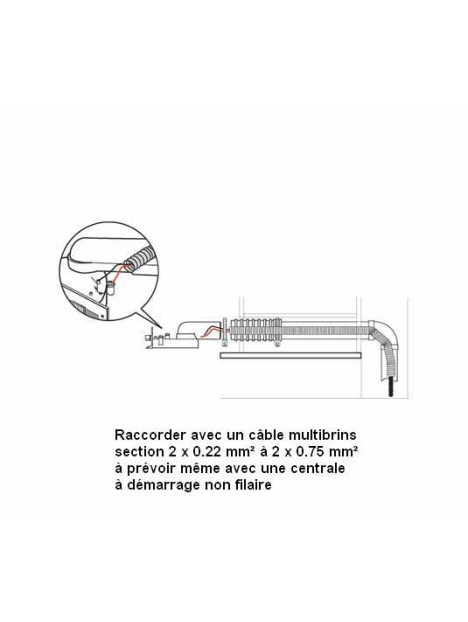 Raccordement électrique plinthe aspirante ramasse miettes noire