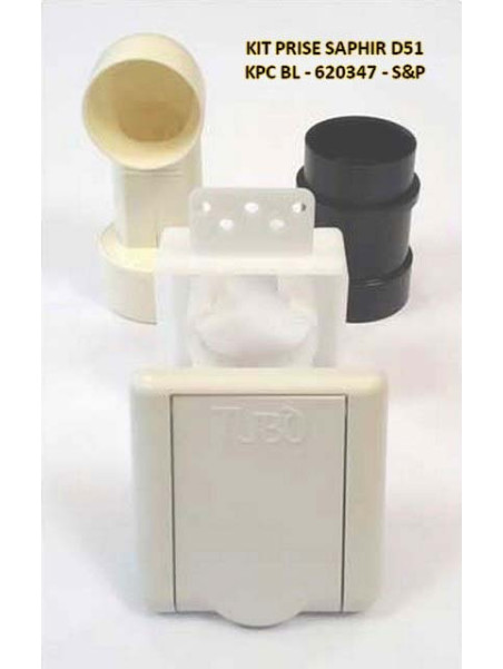 Kit prise blanche carrée D51 620347 Saphir Unelvent
