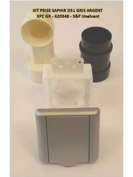 Kit prise carrée grise D51 620348 Saphir Unelvent