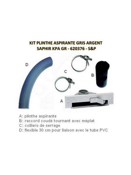 Kit plinthe ramasse miettes gris 620376 Saphir Unelvent