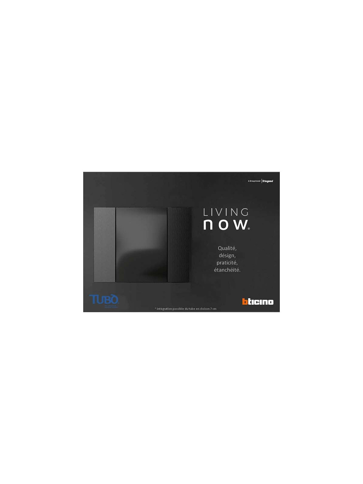 Kit prise aspiration Bticino Living now noir anthracite raccordement D50