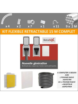 Kit flexible rétractable 15 M Retraflex avec prise - sans poignée