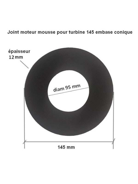 Joint moteur aspirateur centralisé - turbine D145 conique