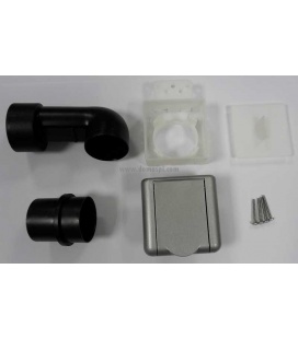 Kit prise Square gris métal clair D50 complet 