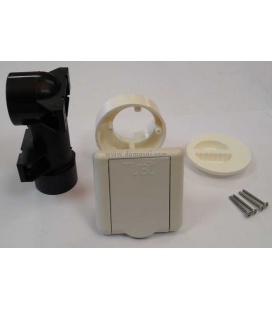 Kit prise Square blanc spécial cloison 74 complet