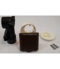 Kit prise Square brun spécial cloison 74 complet