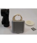 Kit prise Square gris métal clair spécial cloison 74 complet