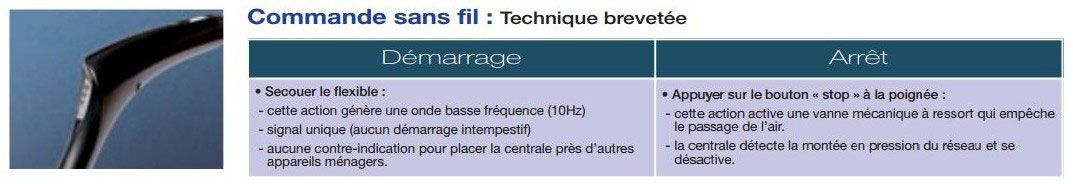 démarrage sans fil d'une centrale d'aspiration Aldes